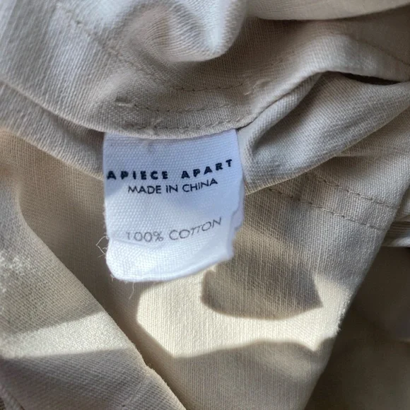 Apiece Apart Merida High Waist Wide Leg Crop Pants Khaki Cotton Size 6 | Minimal - Picture 14 of 15